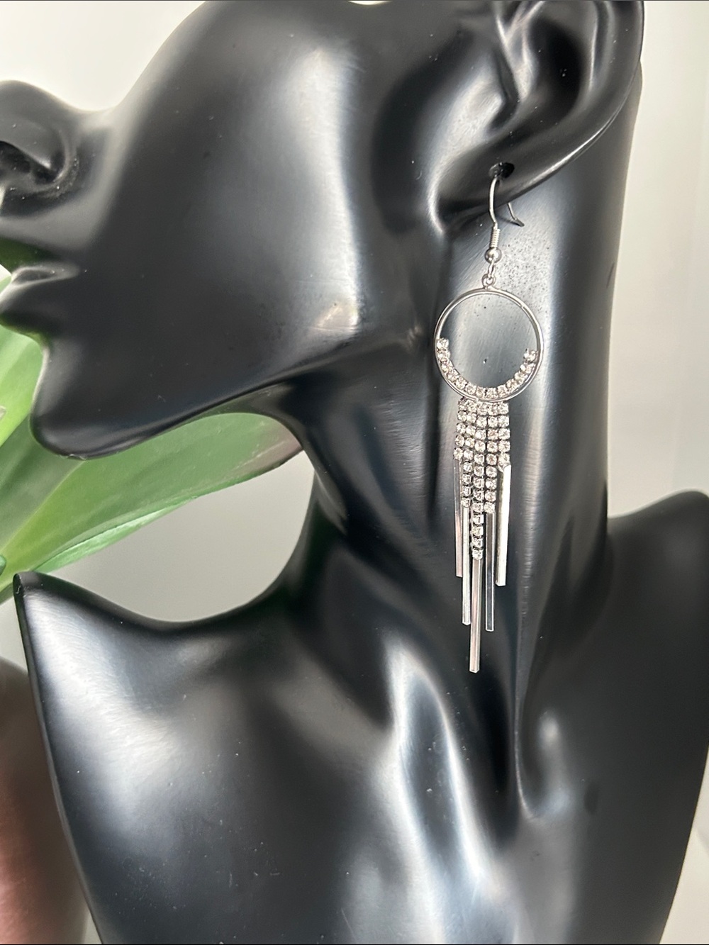 Dramatic Rhinestone Fringe Statement Earring — SINGLE - Picture 2 of 7